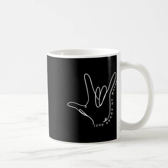 Ingen Ord Asl Autism Awareness Sped Teacher Wom Kaffemugg (Höger)