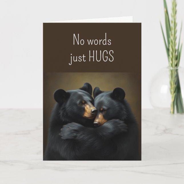 Ingen Ord Bara Hugs Bear Hugs, även Kärlek Prayers Kort (Framsida)