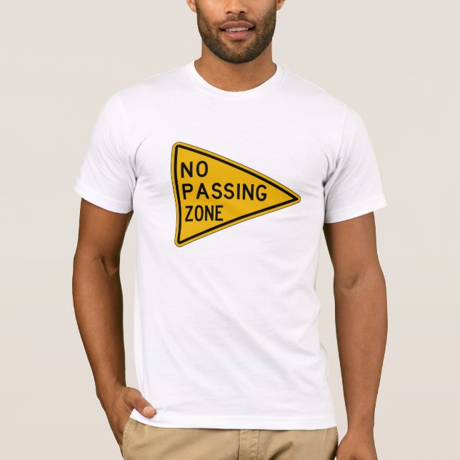Ingen övergående zon, trafikerar varning t shirt (Framsida)