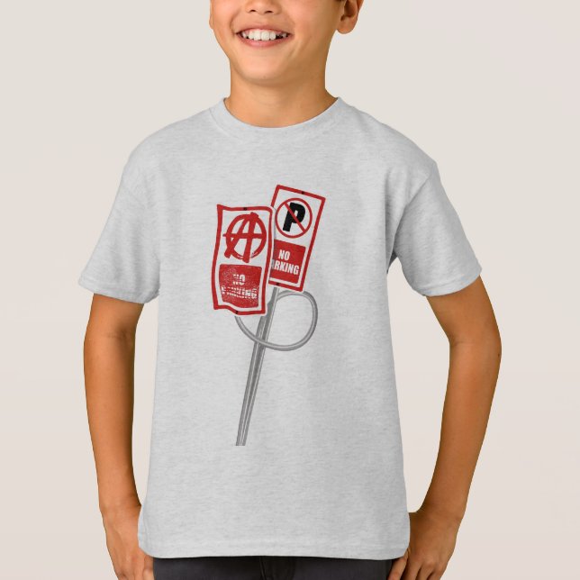Ingen parkering anarchy skylt t shirt (Framsida)