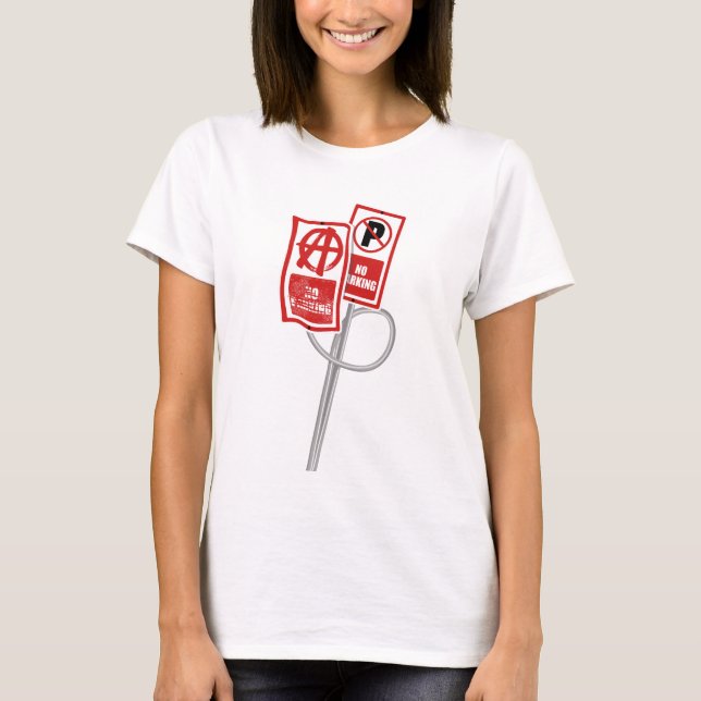 Ingen parkering anarki skylt t shirt (Framsida)