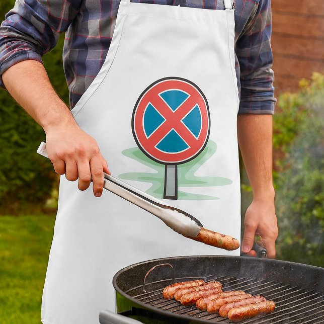 Ingen parkeringsvägskylt röd blå trafiksymbol förkläde (Skapare uppladdad)