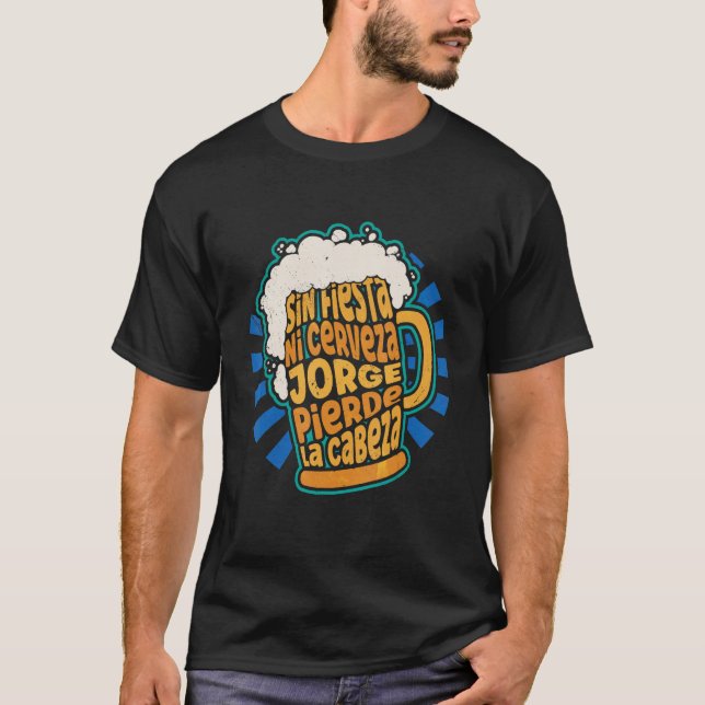 Ingen Party No Beer George Lose Head T Shirt (Framsida)