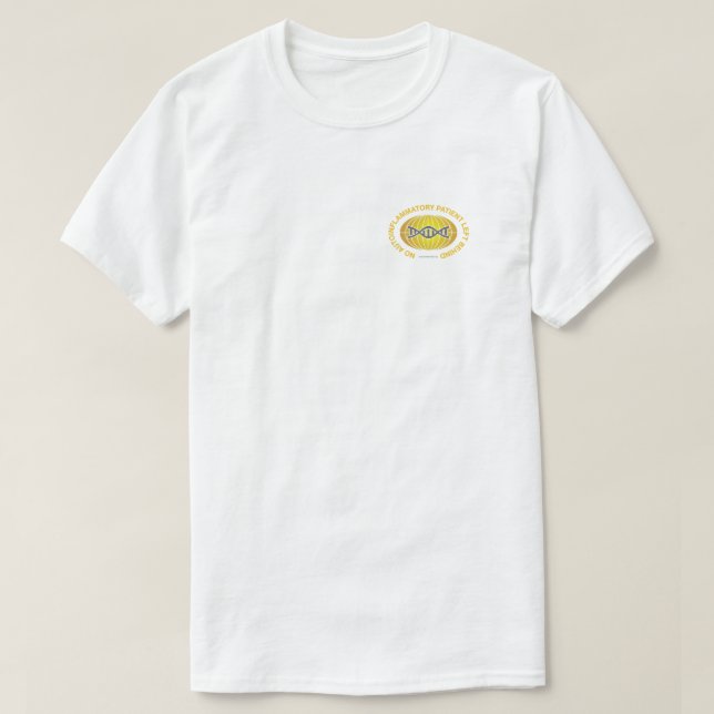 Ingen patient Lämnat bakom liten Logotyp T Shirt (Design framsida)