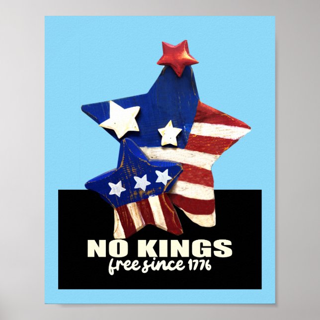 Ingen patriotisk Kung Freedom Democracy Stars Poster (Framsidan)