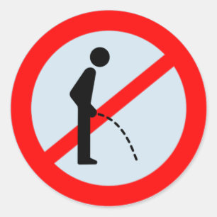 Ingen peeing på offentliga platser runt klistermärke