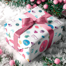 Ingen peeking & Cheerful jul Emoji Mönster Presentpapper