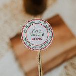 Ingen peeking-julgåva runt klistermärke<br><div class="desc">De här "inga peeking" julklapparna är perfekt för en helgdag till barn. Utformningen har en försegling av officiell norrut med ord "ingen peeking" i ett festive grönt font. Anpassa klistermärken med ditt barns namn.</div>