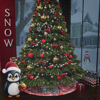 Ingen Peeking-julpenguin Julgransmatta Borstad Polyester