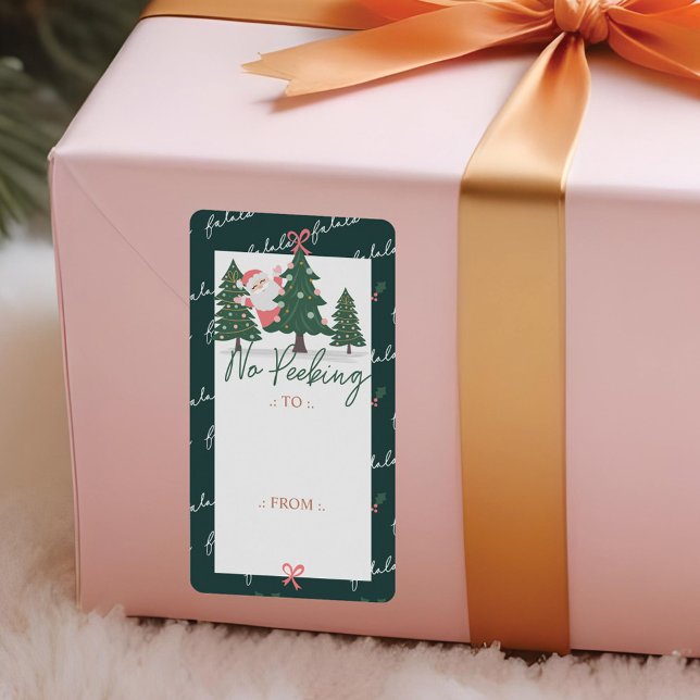 Ingen Peeking Jultomten Gömmer, Julgran Labe Fraktsedel (No Peeking Santa Claus Hiding, Christmas Tree Labe Label)