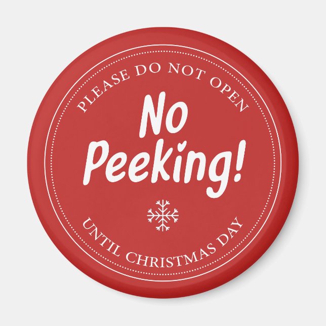 Ingen Peeking! - Öppna inte förrän jul Magnet (Framsidan)