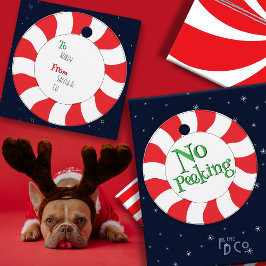 Ingen Peeking! Roligt Peppermint Candy Swirl Gift Gåvor Etiketter