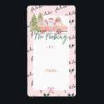 Ingen Peeking Santa's Comin till Rosa Retro Van Fraktsedel<br><div class="desc">Fira den magiska och festliga julhelgen med vår anpassningsbar Helgdag till och från dekala gif-märkre. Vår helgdag för roligt har vår söta rosa retro van med peppermint hjul. Jultomten håller huvudet utkik och viftar, färglöst presenter är på tak i skåpbilen. Ord fa la är handskriven. "Ingen sökning" är designad i...</div>