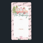 Ingen Peeking Santa's Comin till Rosa Retro Van Fraktsedel<br><div class="desc">Fira den magiska och festliga julhelgen med vår anpassningsbar Helgdag till och från dekala gif-märkre. Vår helgdag för roligt har vår söta rosa retro van med peppermint hjul. Jultomten håller huvudet utkik och viftar, färglöst presenter är på tak i skåpbilen. Ord fa la är handskriven. "Ingen sökning" är designad i...</div>