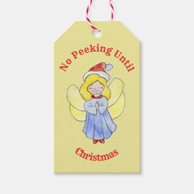 Ingen pektyr förrän julafton Fårgåva T Presentetikett (Framsidan)