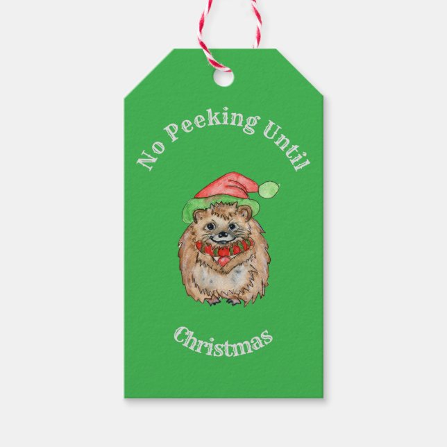 Ingen pektyr förrän julafton Fårgåva T Presentetikett (Framsidan)