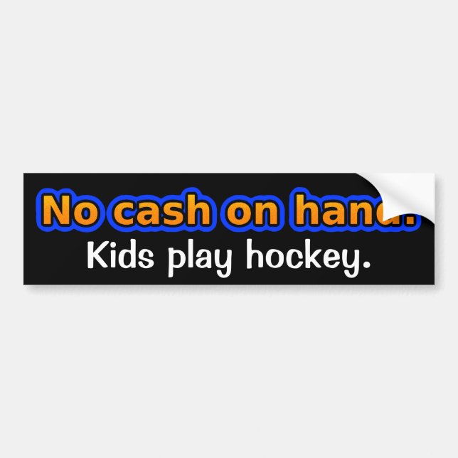 Ingen pengarar räcker på. Ungelekhockey. Bildekal (Framsidan)