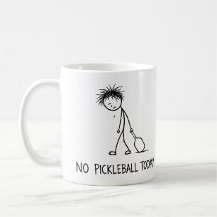Ingen Pickleball Idag Rolig Sorgsen Stick Figure K Kaffemugg