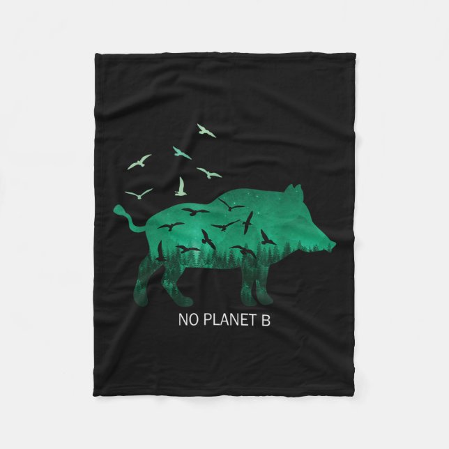 Ingen planet B Jord Miljöskydd Klimat Fleecefilt (Framsidan)