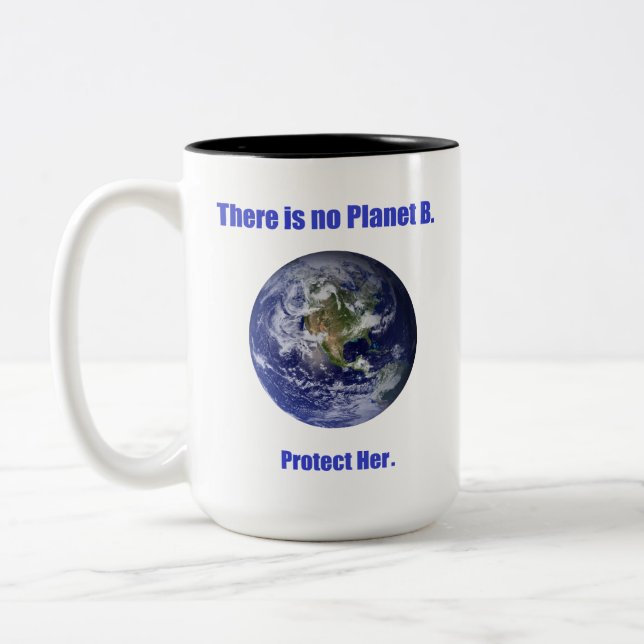 Ingen planet B Två-Tonad Mugg (Vänster)