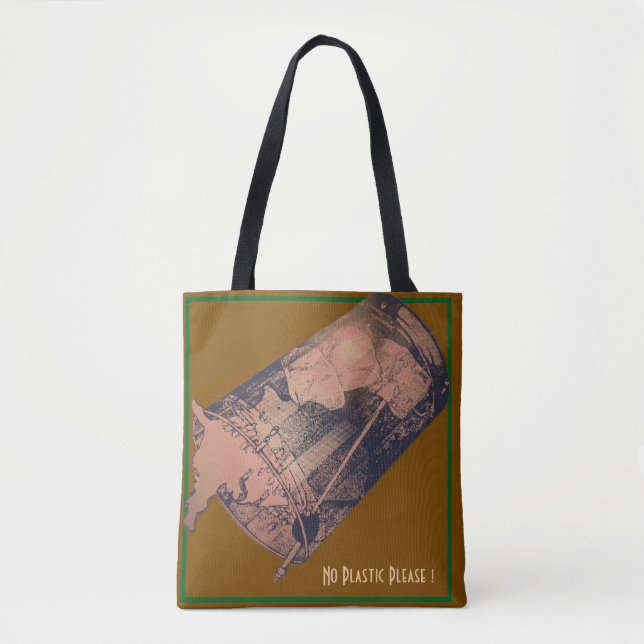 Ingen plastisk brun tobag tygkasse (Framsida)