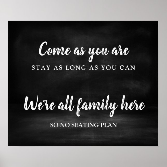 Ingen platsplan Bröllop-tecken Poster (Framsidan)