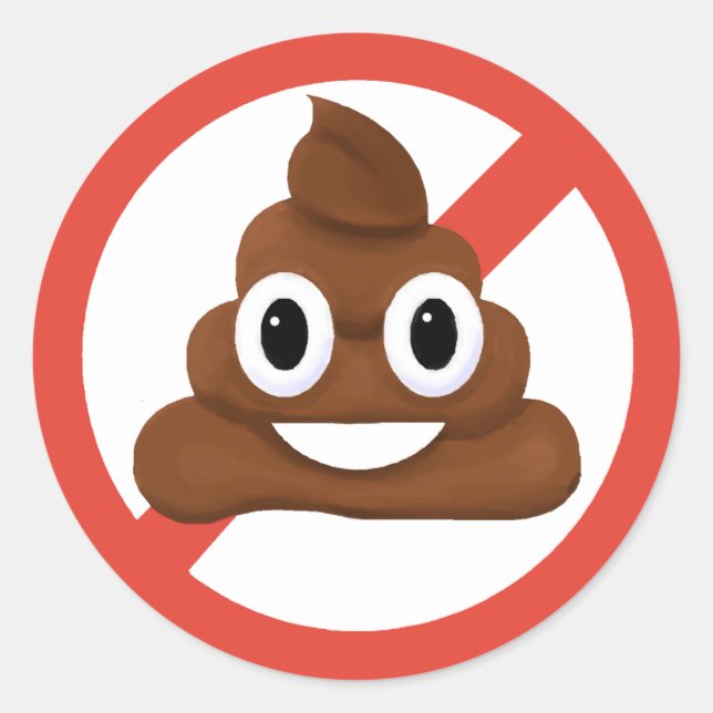 Ingen poop runt klistermärke (Framsida)