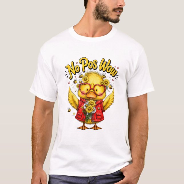 Ingen Pos Wow Söt Ankklänning | Rolig Kawaii Djur T Shirt (Framsida)