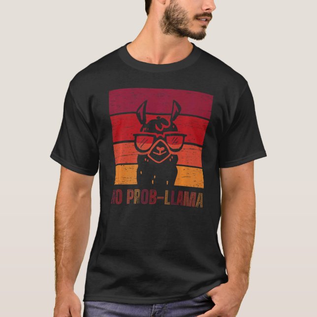 Ingen Prob llama Animal Päls Alpaca Wool T Shirt (Framsida)