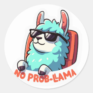 Ingen Prob-Llama - Coola Animal Teacher Back to sc Runt Klistermärke