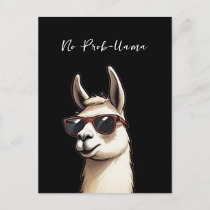 Ingen Prob-llama-Coola Llama-Funky Alpaca Vykort