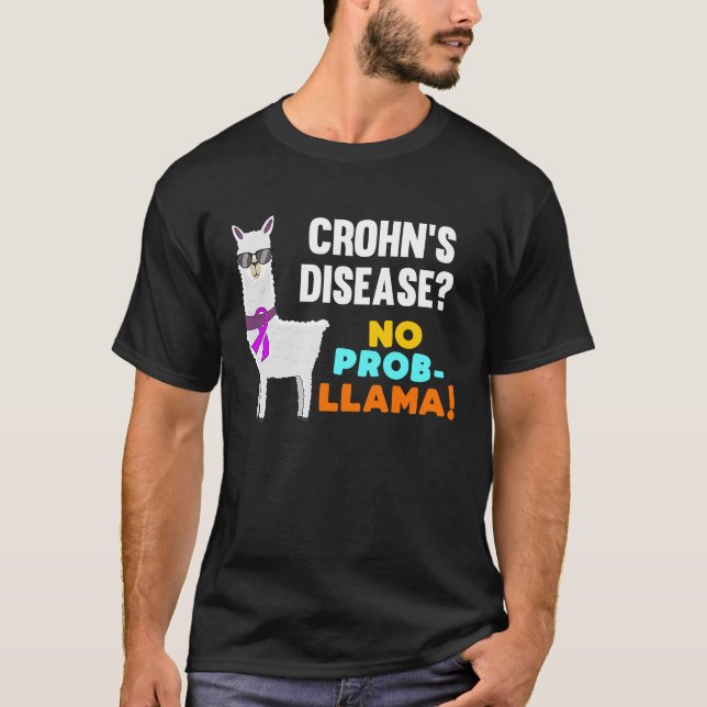 Ingen Prob Llama Crohns sjukdom Warrior Survivor A T Shirt (Framsida)