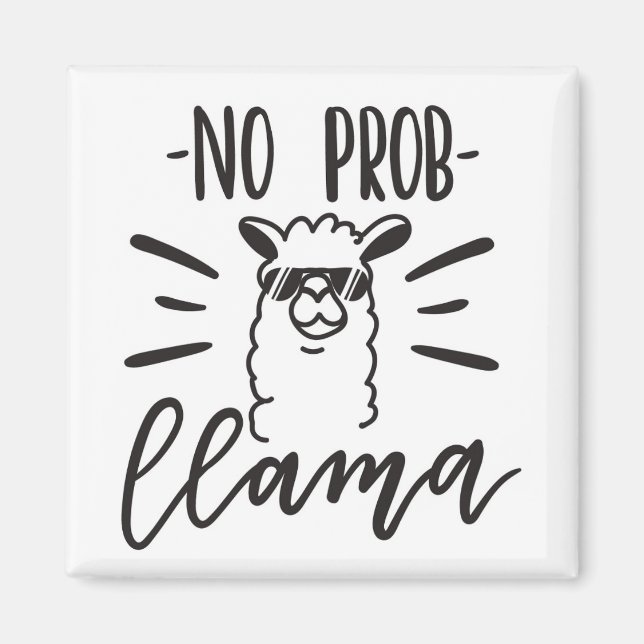 Ingen Prob Llama-design Magnet (Framsidan)