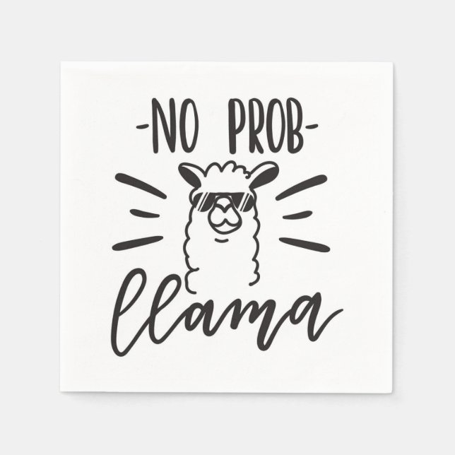 Ingen Prob Llama-design Pappersservett (Framsidan)