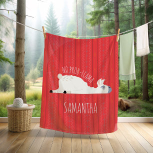 Ingen Prob-Llama Funny Llama Blanket Fleecefilt