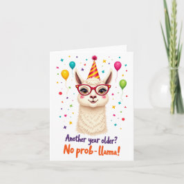 "Ingen Prob-llama!" Llama-födelsedagskort Kort