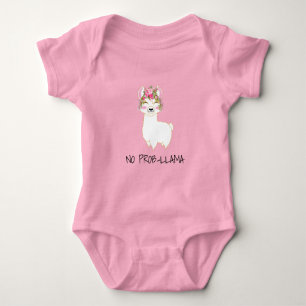 Ingen Prob-Llama - Rosa Blommigt T Shirt