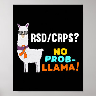 Ingen Prob-llama RSD Crps Warrior Survivor Awarene Poster