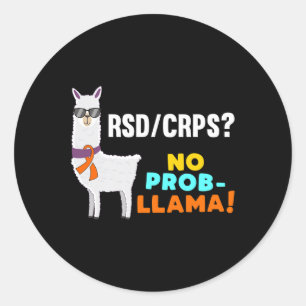 Ingen Prob-llama RSD Crps Warrior Survivor Awarene Runt Klistermärke