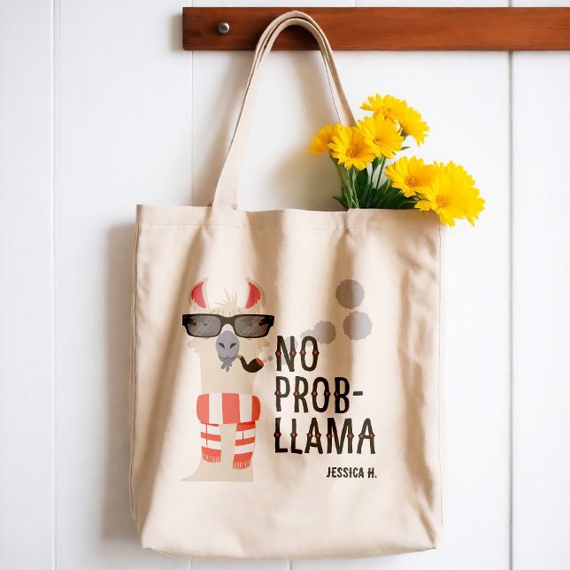 Ingen Prob-Llama Tygkasse (Show your chill attitude and your quirky side with this funky tote bag. )