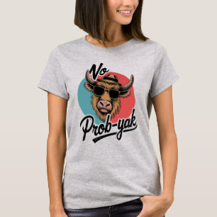 Ingen prob-Yak Retro-Coola Yak-design T Shirt