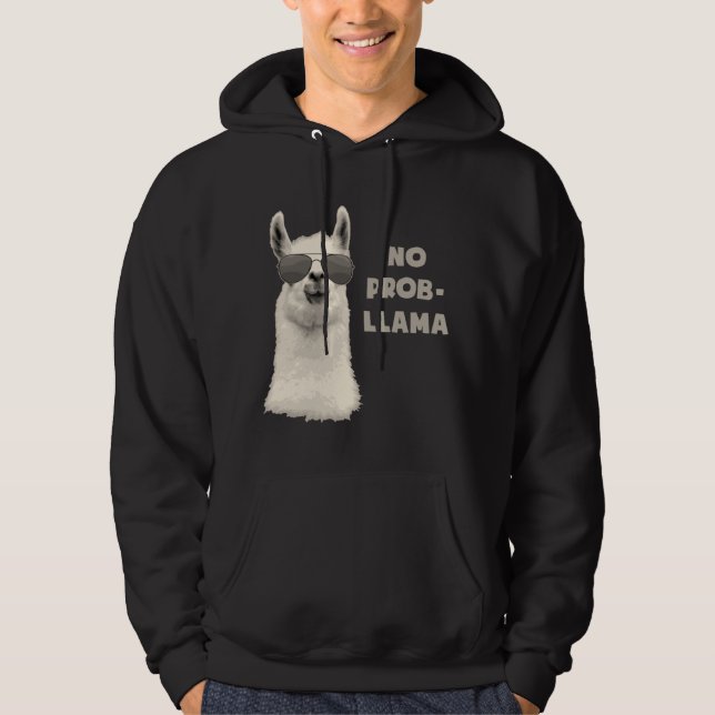 Ingen problemLlama Sweatshirt Med Luva (Framsida)