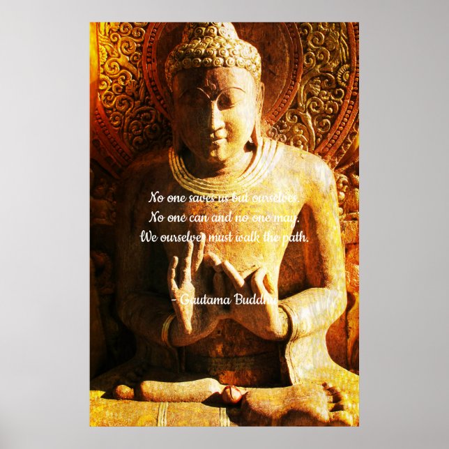 Ingen räddar oss utan oss själva buddha Quote Poster (Framsidan)
