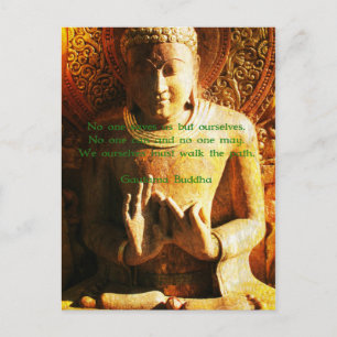 Ingen räddar oss utan oss själva buddha Quote Vykort