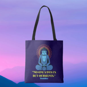Ingen Räddar Oss Utom Oss Själva – Buddha Citat Sh Tygkasse