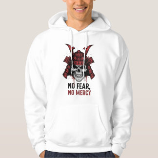 Ingen rädsla för Mercy Samurai Skull Hoodie - Fet 