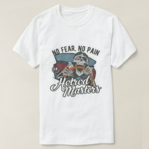 Ingen rädsla ingen smärta Hotrod Masters Skelett G T Shirt