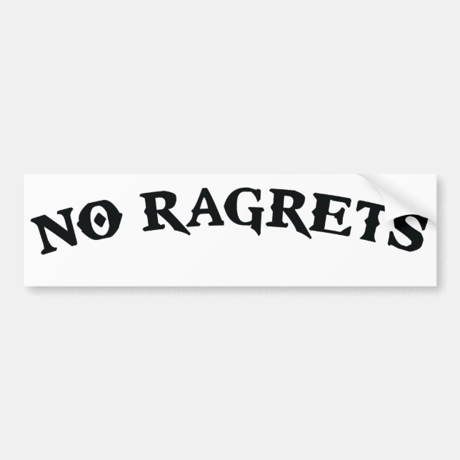 Ingen Ragrets Mispelled ångertatuering Bildekal (Framsidan)