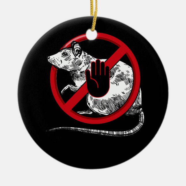 Ingen Råtta-Coola för att stoppa ögonblicksbilden  Julgransprydnad Keramik (Framsidan)