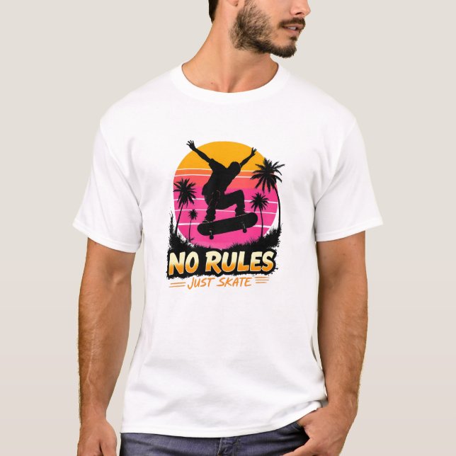 Ingen Regler, bara skate - gata Art Skateboard Des T Shirt (Framsida)